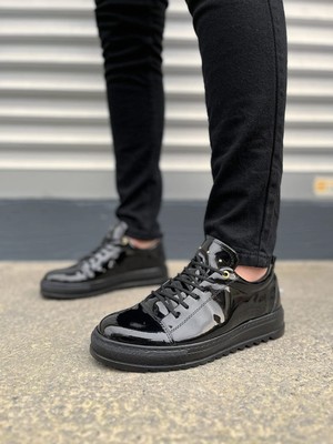 Zapatos JY152 Cool Bağcıklı Rugan Erkek Günlük Spor Klasik Ayakkabı Rst - Siyah