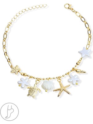 Klips Toptan Sedef ve Deniz Objeler Dizi Zincir Halhal