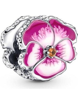 Kumi Bileklik Ve Kolye Için Menekşe Gümüş Kaplama Charm