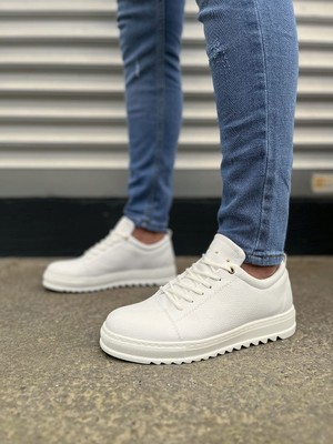 Zapatos JY152 Cool Bağcıklı Cilt Erkek Günlük Spor Klasik Ayakkabı Cbt - Beyaz