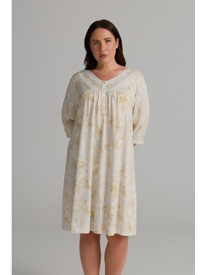 Hays Kadın Plus Size Viskon Kısa Kollu V Yaka Gecelik