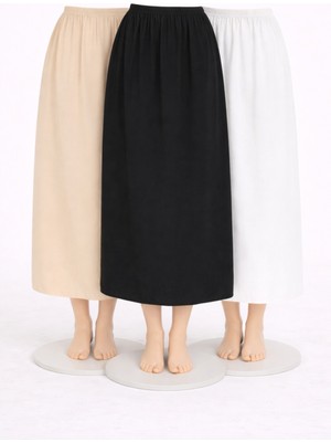 Belpa Jüpon Kombinezon Astar, Uzun Tam Boy Etek Astarı, Içlik Astar, 3 Renkli Paket