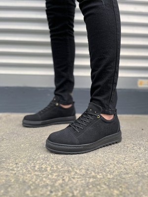 Zapatos JY152 Cool Bağcıklı Süet Erkek Günlük Spor Klasik Ayakkabı Sst - Siyah