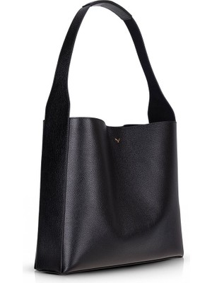 PLM Gün Boyu Konfor ve Zamansız Şıklık Sunan Hakiki Deri Kadın Omuz Çantası – Stella - Siyah