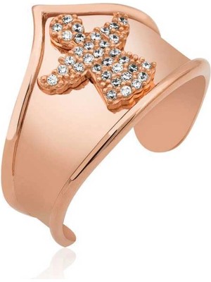 Bazarhane Gümüş Rose Melek Desenli Eklem Yüzük