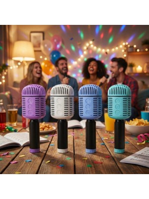Marsilyan Kablosuz Hoparlörlü Karaoke Mikrofonu