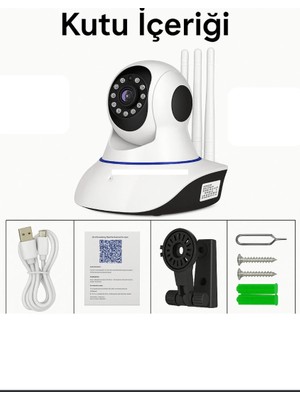 Invicta 360º Kablosuz Wifi Ip Kamera 1080P Full Hd Hareketli Kamera Gece Görüşlü Ev ve Bebek Izleme