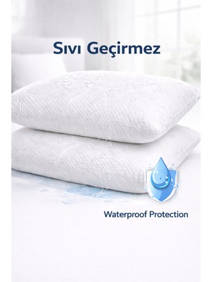 Limon Soft 2 Adet Jakarlı Su Sıvı Geçirmez Fermuarlı Yastık Alezi 50X70CM 2'li Set