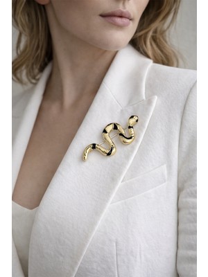 Modex Doku Detay Mineli Kobra Yılan Broş (5cm)