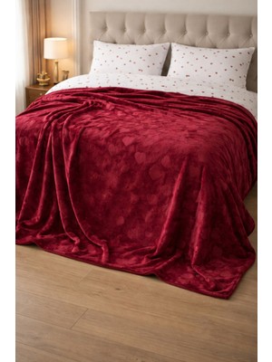 Bedline Amore Battaniye 206*226 cm Çift Kişilik Rouge