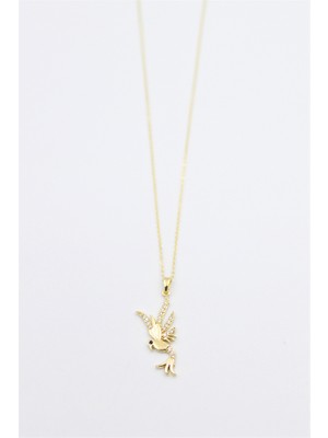 Beta Moda Hub Kuş Kolye - Altın