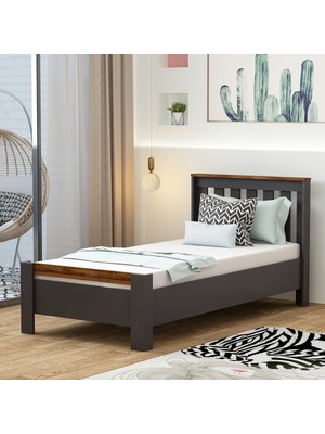 Betroya Optima Karyola Antrasit Kemençe 190 x 90 cm | Modern ve Dayanıklı Tek Kişilik Karyola