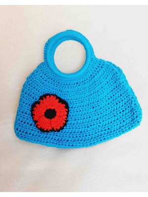 Lal Dizayn Örgü Mini El Çanta - El Yapımı - Bohem Kadın El Çanta