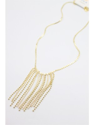 Beta Moda Hub Ezme Zincir Sallantılı Kolye - Altın