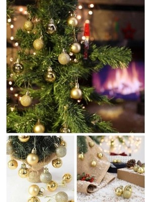 Marsilyan 12’li Yılbaşı Çam Ağacı Süsü Seti – 4 cm Parlak & Simli Karışık Top Süsler Noel Çam Ağacı Süsü