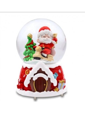 Marsilyan Mega Boy  Yılbaşı Tasarımlı 15 cm Otomatik Kar Püskürtmeli Işıklı Müzikli Kar Küresi