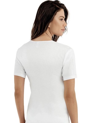 Şahinler MB013 Kadın Ribana Dantelli Kısa Kol Atlet No.64 (3xl)