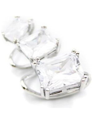 Royaleks Taşlı Kıkırdak Küpe - Gümüş