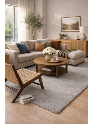 Türkeri Halı Bali Serisi Gri Mikrofiber Antialerjik Düz Renk Halı