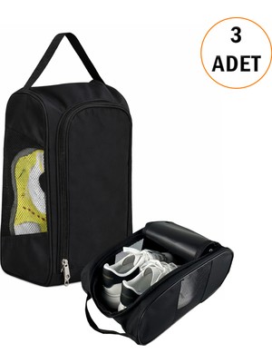 Microcase Çok Amaçlı Fileli Ayakkabı Düzenleyici Seyahat Çantası Hurç 34X23X14 cm 3 Adet AL5503