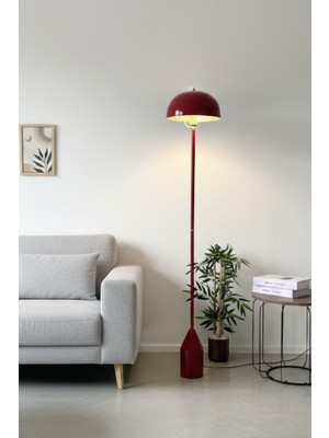 Luzarana Toms Bordo Lambader  Modern Dekoratif Metal Tasarım Şık Yerden Aydınlatma Lambası