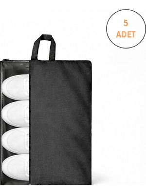 Microcase Çok Amaçlı Şeffaf Pencereli Ayakkabı Düzenleyici Seyahat Çantası Hurç 50X40 cm 5 Adet AL5502
