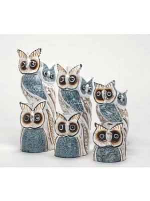 Najmaddin Ahşap 3'lü Baykuş Seti Model 6