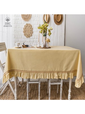 DNC Hometex Premium Keten Sarı Özel Seri Masa Örtüsü