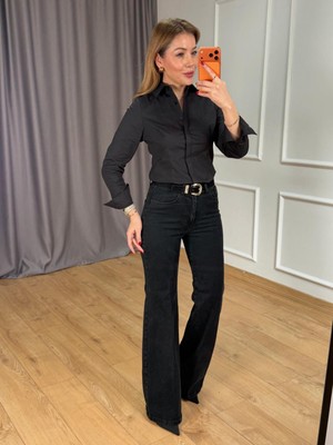 Size Özgü Füme Ütülü Kemerli Jean