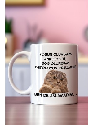 giftkonsept Ben De Anlamadım Baskılı Komik Hediyelik Kupa Bardak