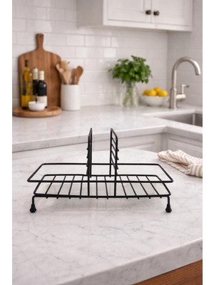 Karteya Premium Kare Metal Sıvı Sabunluk Standı 250 ml ve 500 ml Uyumlu (Sadece Stand)