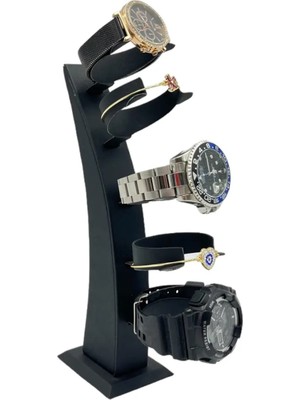 Sezgin Kutu ve Aksesuar Saat ve Kelepçe Bileklik Standı Dikey Deri Siyah