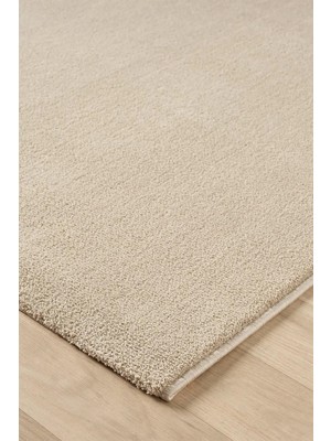 Türkeri Halı Bali Serisi Bej Mikrofiber Antialerjik Düz Renk Halı