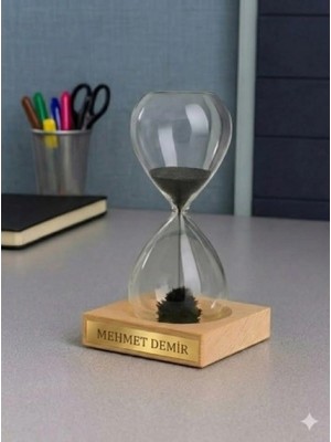 Marsilyan Kişiye Özel Kum Saati Dekoratif Mıknatıslı Manyetik Kum Saati Ofise Arkadaşa Hediye