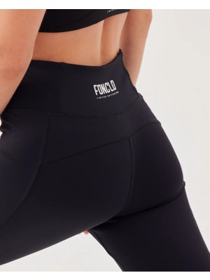 Siyah Renk Bilek Boy - Yüksek Bel Standart Tayt