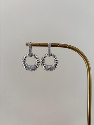 Marsel Özel Seri Zirkon Taş Detay Xp Sallantılı Xp Halka Silver Küpe