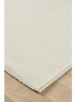 Türkeri Halı Bali Serisi Krem Mikrofiber Antialerjik Düz Renk Halı