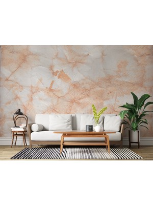 Grown Bej ve Beyaz Renkli Mermer Desenli Duvar Kağıdı - Mutfak ve Banyo