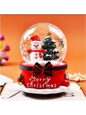 Marsilyan Mega Boy Yılbaşı Kardan Adam Tasarımlı 15 cm Otomatik Kar Püskürtmeli Işıklı Müzikli Kar Küresi