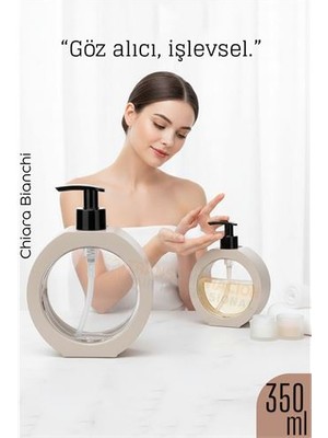 Egecen Sıvı Sabunluk – Bej Renk 350 ml  Modern Tasarım  - EC001Z-55T135