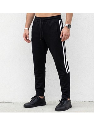 Plus Scorpion Erkek Slim Fit Pamuklu Eşofman Altı Yan Şerit Detaylı Günlük