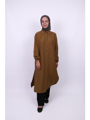 İlmek Kadın Ferace Gömlek Taba