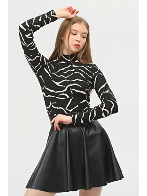 Libas Verda Kadın Zebra Desen Bluz