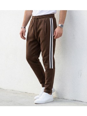 Plus Scorpion Erkek Slim Fit Pamuklu Eşofman Altı Yan Şerit Detaylı Günlük