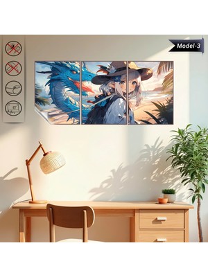 Akıllı Kağıt Statik Tutunma Özellikli Tablo - Poster Anime (Model- 3)