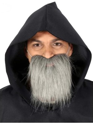Najmaddin Kırçıllı Korsan Sakalı Gri Renk Takma Sakal