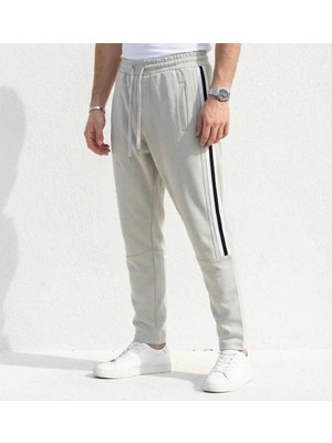 Plus Scorpion Erkek Slim Fit Pamuklu Eşofman Altı Yan Şerit Detaylı Günlük