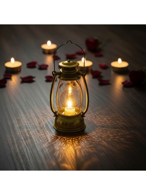 Bsre Ramazan Temalı Gold Gaz Lambası Figürlü LED Işık