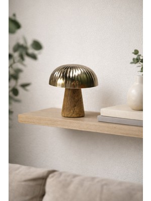 BRANDSMITHS Silver Dokulu Mantar Formlu Dekoratif Obje – Küçük Boy