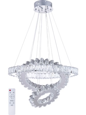 Ala Lighting Ala Aydınlatma Plaket Kristal Taş Işlemeli Krom Ayna Paslanmaz Ledli Avize